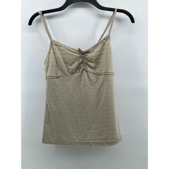 MANGO BASICS Women's Beige V-Neck Spaghetti Strap Casual Tank Top SZ XS - Picture 1 of 10